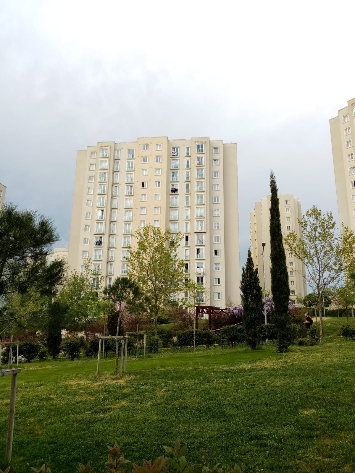 Bloklar ve önündeki yeşil alan